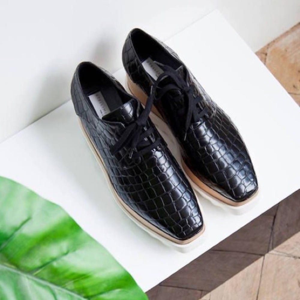 Stella McCartney crocodile-effect Elyse brogues